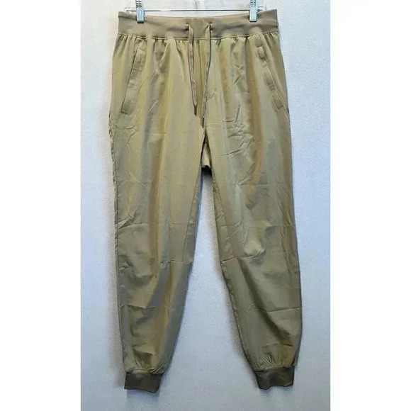 Pudolla Jogger Pants Men Size Medium Tan Pockets Outdoor Active Performance Wear - Picture 1 of 8